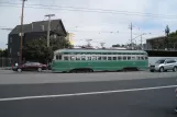 San Francisco F-Market & Wharves with railcar 1053 on Market Street (2010)