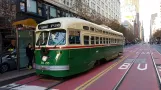 San Francisco F-Market & Wharves with railcar 1055 on Market Street (2019)
