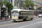 San Francisco F-Market & Wharves with railcar 1056 at Market & Stockton (2010)