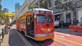 San Francisco F-Market & Wharves with railcar 1061 at Market & Powell (2024)