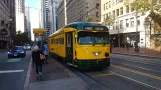 San Francisco F-Market & Wharves with railcar 1071 at Market Street & Kearny Street (2018)