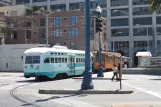 San Francisco F-Market & Wharves with railcar 1076 at Don Chee Way / Steuart Street (2010)