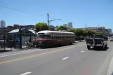San Francisco F-Market & Wharves with railcar 1077 at Stockton & Beach (2010)