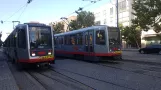 San Francisco special event line S Shuttle with articulated tram 1542 at 4th & King (2018)