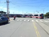 San Francisco tram line N Judah with articulated tram 2014 in Judah and La Playa (Ocean Beach) (2023)