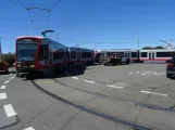 San Francisco tram line N Judah with articulated tram 2014 on Judah and La Playa (Ocean Beach) La Playa Street (2023)