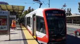 San Francisco tram line N Judah with articulated tram 2068 at 4th & King (2021)