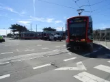 San Francisco tram line N Judah with articulated tram 2090 on Judah and La Playa (Ocean Beach)  La Playa Street (2023)