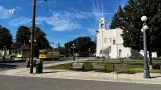San Jose, California History Park Line with railcar 143 on Senter Rd (2022)