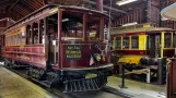 Santa Clara railcar 124 inside the depot Trolley Barn (2022)