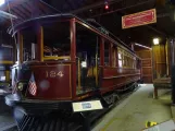 Santa Clara railcar 124 inside Trolley Barn (2023)