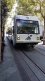 Santa Clara regional line Green 902 with low-floor articulated tram 926 on N 1st Street (2018)