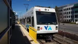 Santa Clara regional line Orange 900 with low-floor articulated tram 987 on N Mathilda Ave (2021)