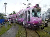 Schönberger Strand articulated tram 7553 in front of Museumsbahnen (2019)