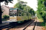 Schöneiche tram line 88 with articulated tram 21 at Alt Rüdersdorf (2001)