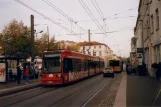 Schwerin tram line 1 with low-floor articulated tram 803 at Hauptbahnhof (2006)