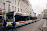 Schwerin tram line 1 with low-floor articulated tram 805 close by Hauptbahnhof (2006)