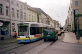 Schwerin tram line 1 with low-floor articulated tram 805 near Hauptbahnhof (2006)