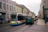 Schwerin tram line 1 with low-floor articulated tram 805 on Wismarsche Straße (2006)
