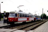 Schwerin tram line 1 with railcar 150 at Ostorf (1993)