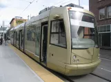 Seattle South Lake Union with low-floor articulated tram 405 at S Jackson St & 5th Ave S (Japantown) (2016)