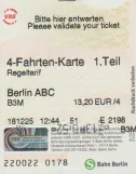 Senior ticket for Berliner Verkehrsbetriebe (BVG), the front (2018)