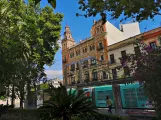 Seville tram line T1 on Puerta de Jerez (2023)