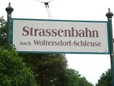 Sign: Strassenbahn nach Woltersdorf-Schleuse (2024)