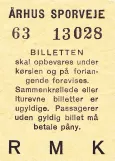 Single ticket for Århus Sporveje (ÅS) (1952)
