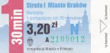 Single ticket for Miejskie Przedsiębiorstwo Komunikacyjne w Krakowie (MPK Kraków), the front (2012)
