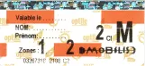 Single ticket for Régie Autonome des Transports Parisiens (RATP), the front optile (2007)