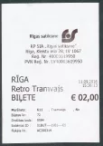 Single ticket for Rīgas Satiksme, the front (2016)