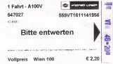 Single ticket for Wiener Linien, the front (2014)