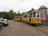 Skjoldenæsholm 1435 mm with railcar 327 on the entrance square The tram museum (2017)