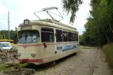 Skjoldenæsholm articulated tram 128 in front of the depot Valby Gamle Remise (2013)