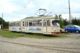 Skjoldenæsholm articulated tram 128 in front of The tram museum (2007)
