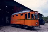 Skjoldenæsholm grinder car 3241 in front of Remise 1 (1987)