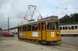 Skjoldenæsholm metre gauge with railcar 3 on the entrance square The tram museum (2013)