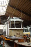 Skjoldenæsholm railcar 100 during restoration The tram museum (2011)