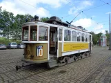 Skjoldenæsholm railcar 100 on the entrance square The tram museum (2017)