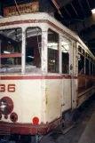 Skjoldenæsholm railcar 36 inside Remise 1, front view (1996)