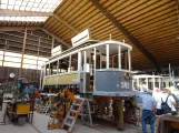 Skjoldenæsholm railcar 361 during restoration The tram museum (2018)