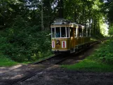 Skjoldenæsholm standard gauge with railcar 587 close by Skovkanten (2024)