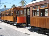 Sóller tram line with open sidecar 6 on Carrer de la Marina (2013)