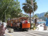 Sóller tram line with open sidecar 9 on Carrer de la Marina (2013)