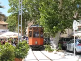 Sóller tram line with railcar 2 on Carrer de la Marina (2013)