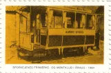 Stamp: Aarhus horse tram 1 in "Scandia"s gård 1884 (1984)