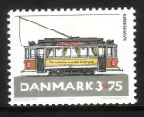 Stamp: Copenhagen tram line 2 with railcar 614 (1994)