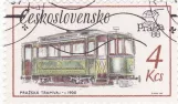 Stamp: Prague railcar 88 (1988)