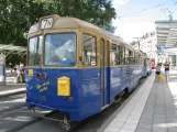 Stockholm restaurant line Cafetåget with sidecar 618, the back Nybroplan (2015)